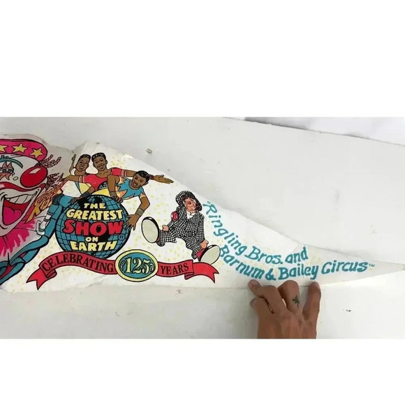VTG Ringling Bros & Barnum Bailey Circus Flag GREATEST SHOW ON EARTH 125 Yrs - Picture 12 of 12